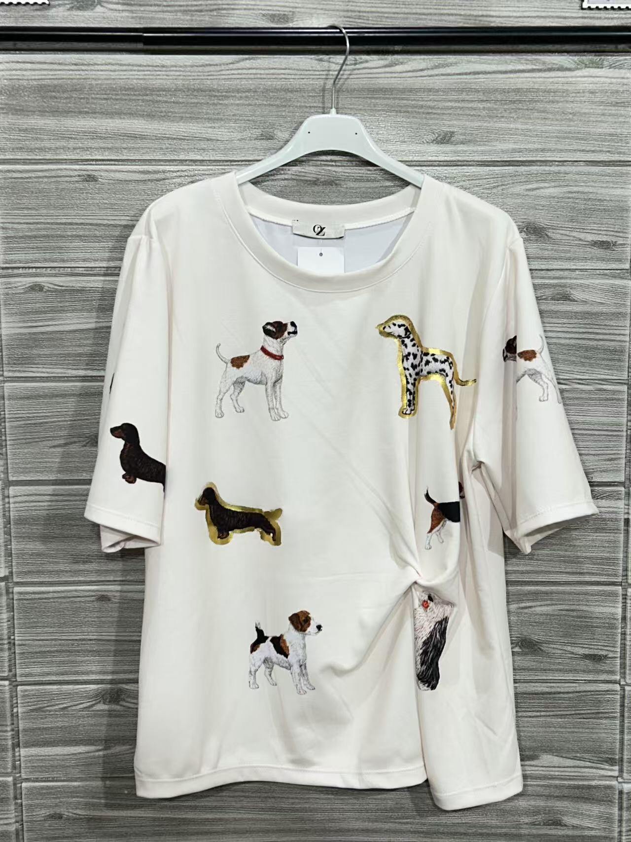 ZOT047EC All-Over Floral Cotton T-Shirt Ecru