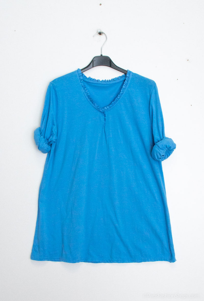 MYCTBCBL Cotton top with border collar Blue