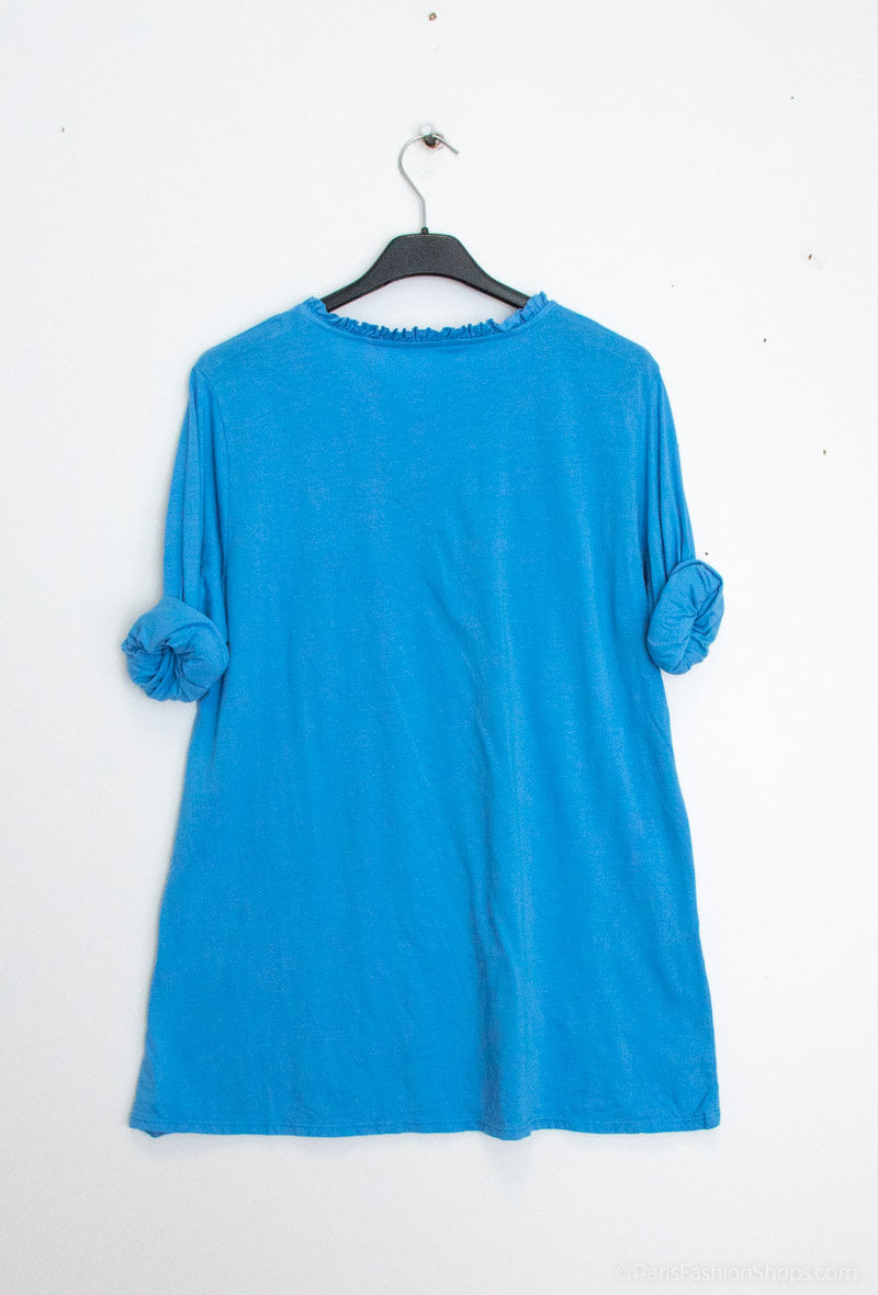 MYCTBCBL Cotton top with border collar Blue