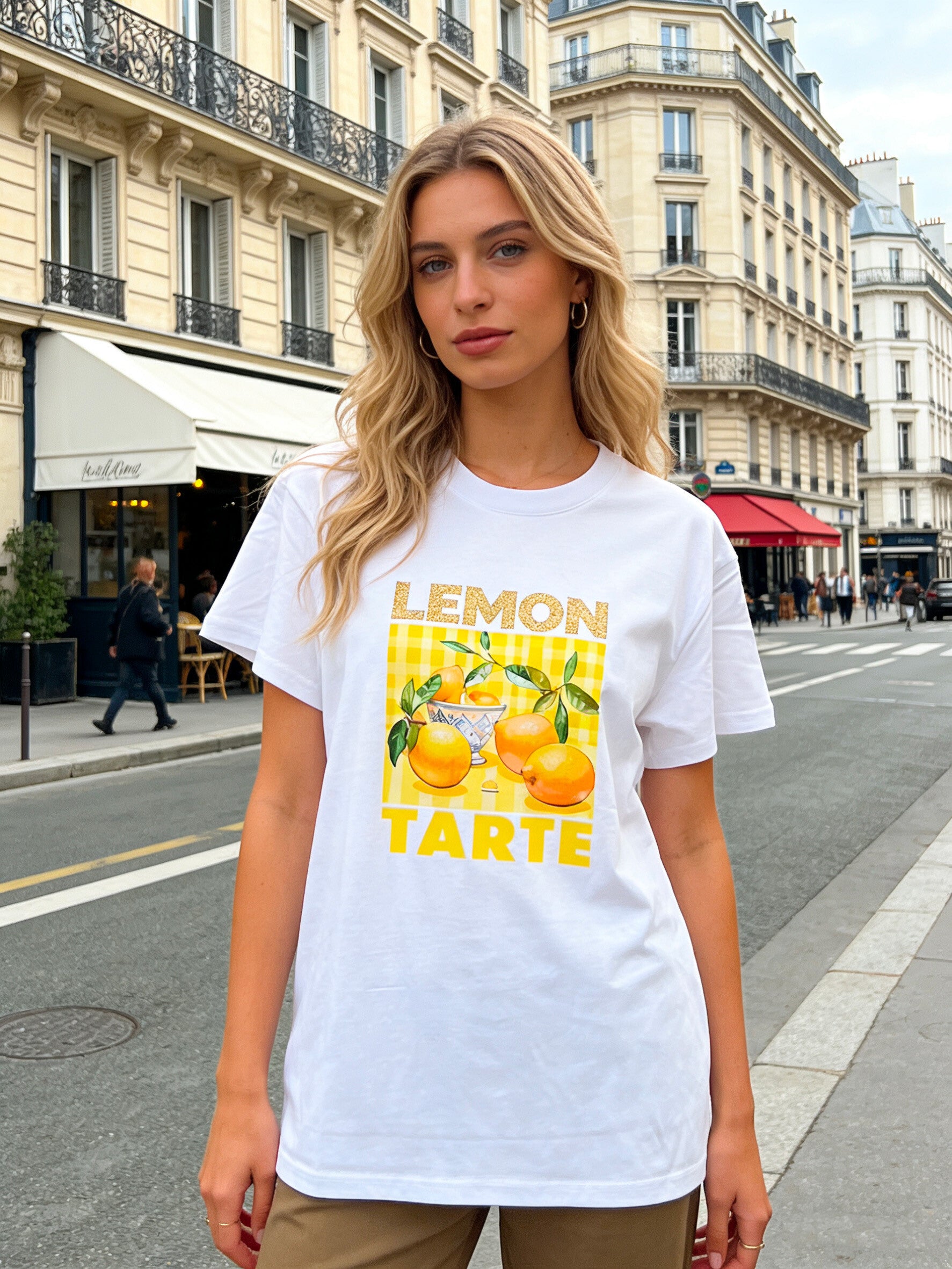 VLTLEWH Lemon Print T-Shirt White