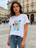 VLTBEWH Beach Print T-Shirt White