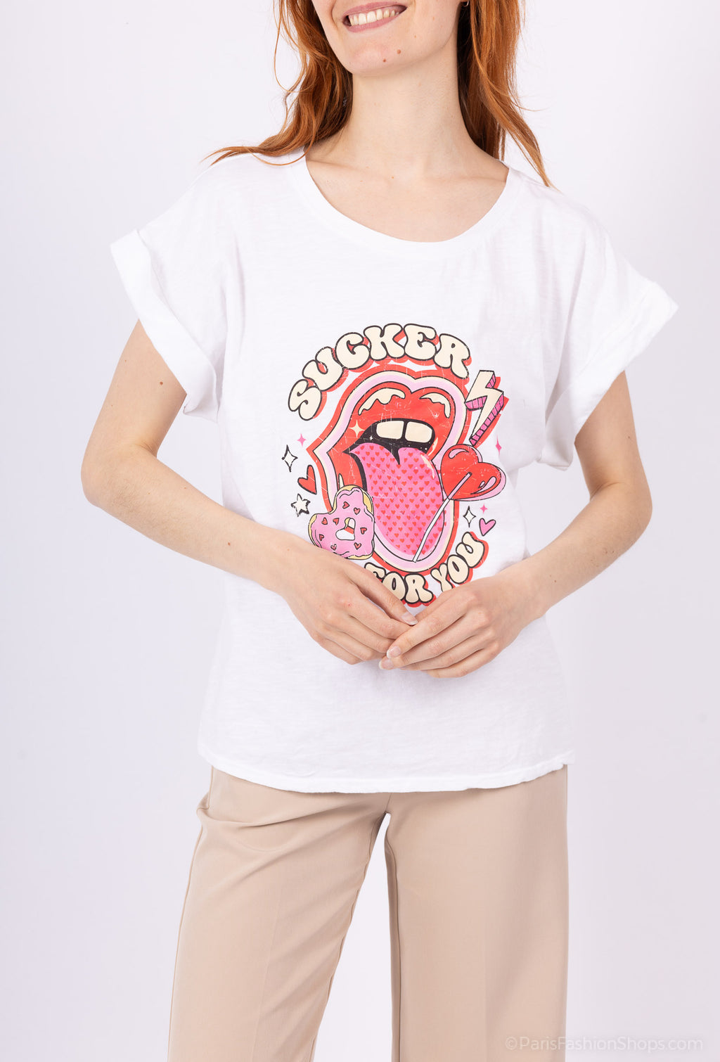 MYSPCW Sucker printed cotton t-shirt White
