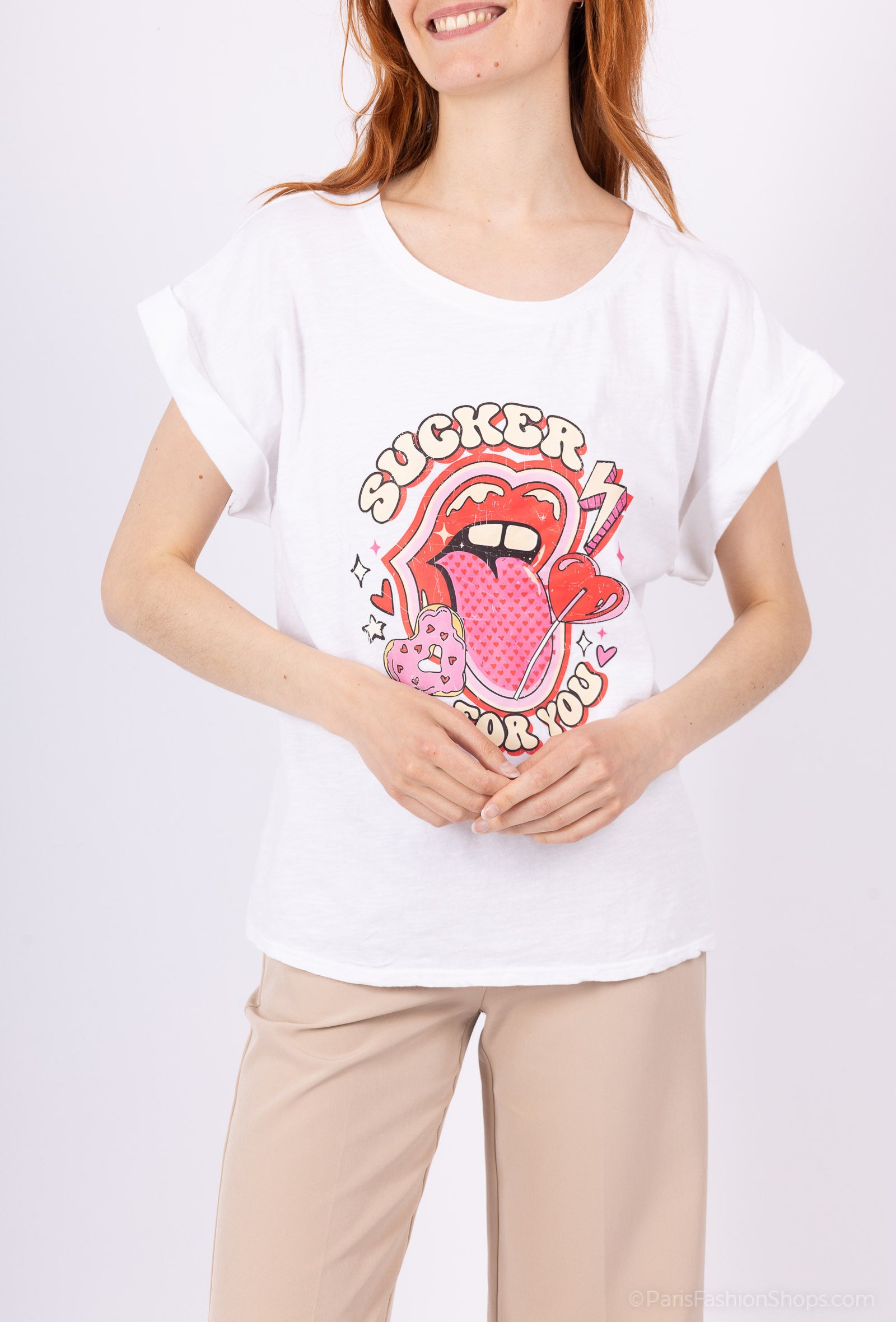 MYSPCW Sucker printed cotton t-shirt White