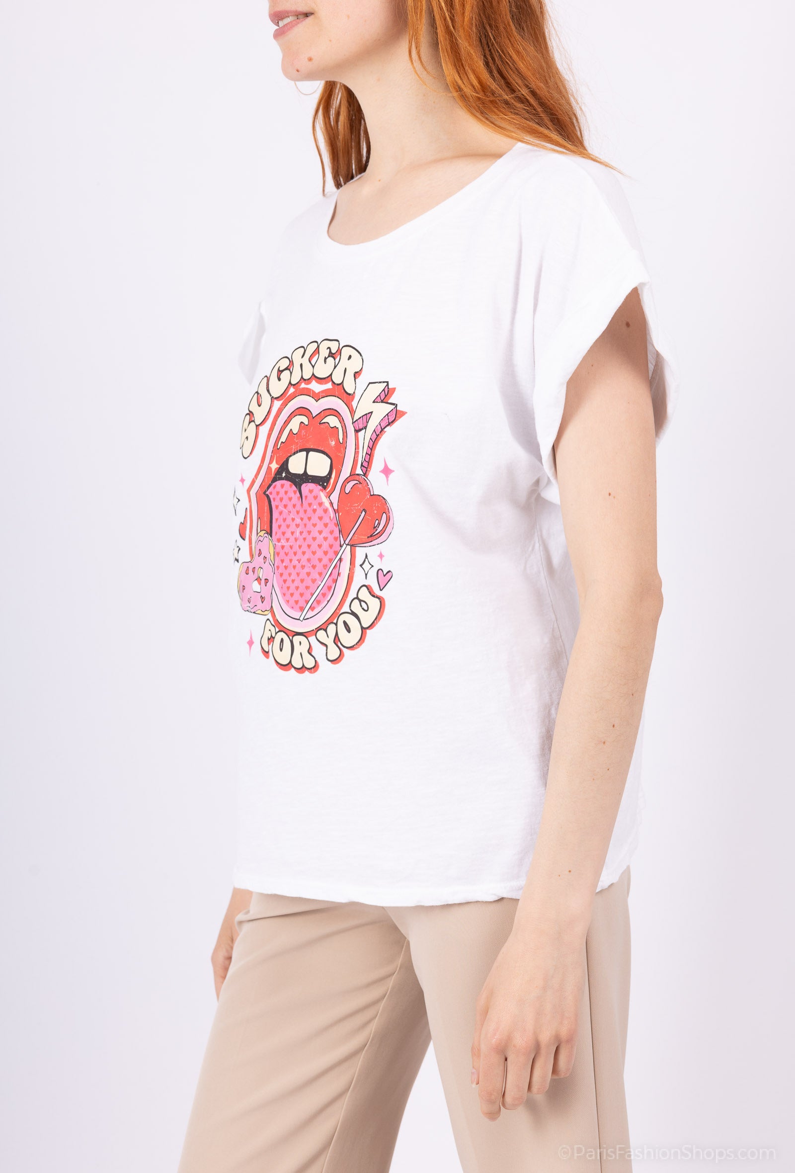 MYSPCW Sucker printed cotton t-shirt White