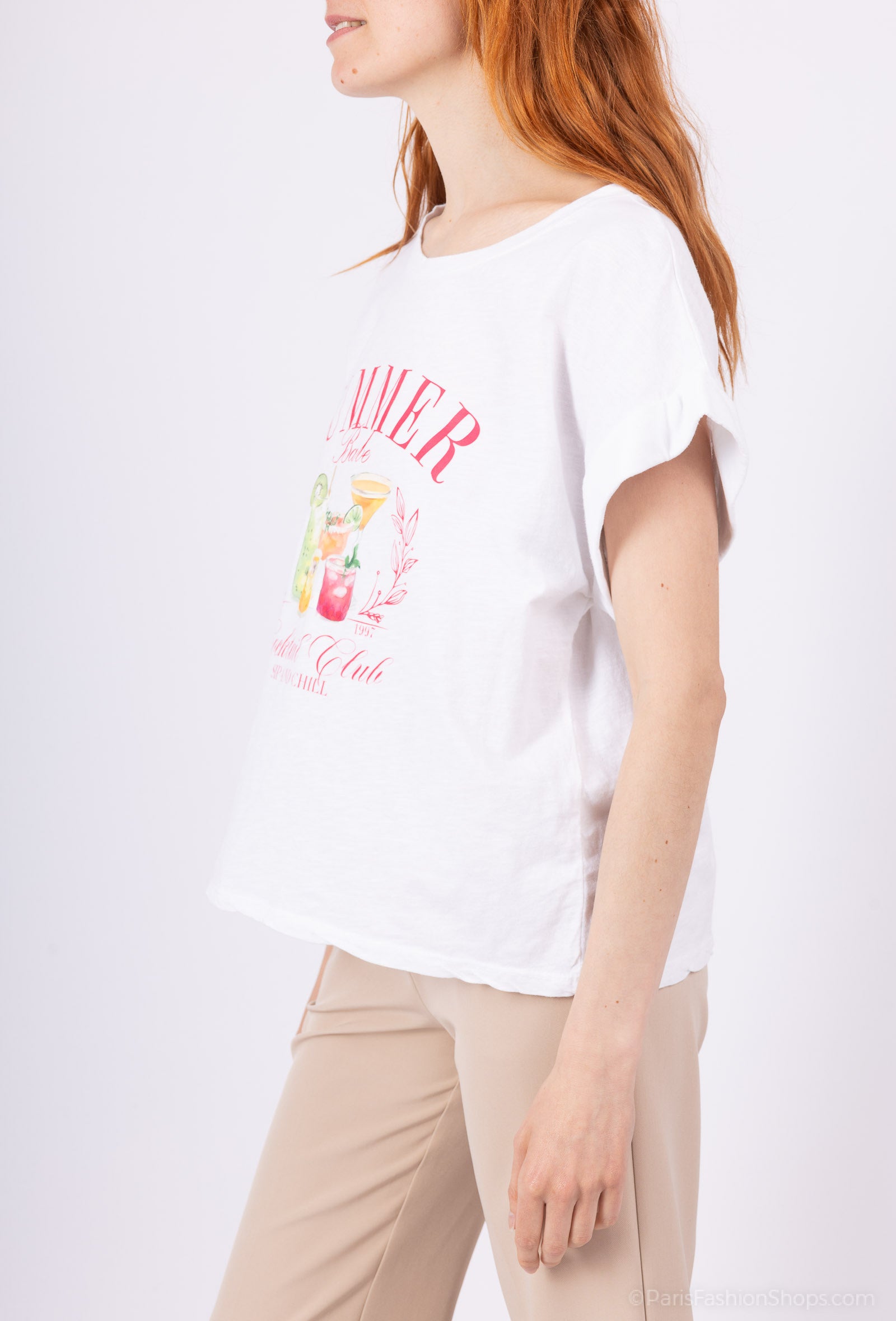 MYCPISW Cotton t-shirt printed in Summer White
