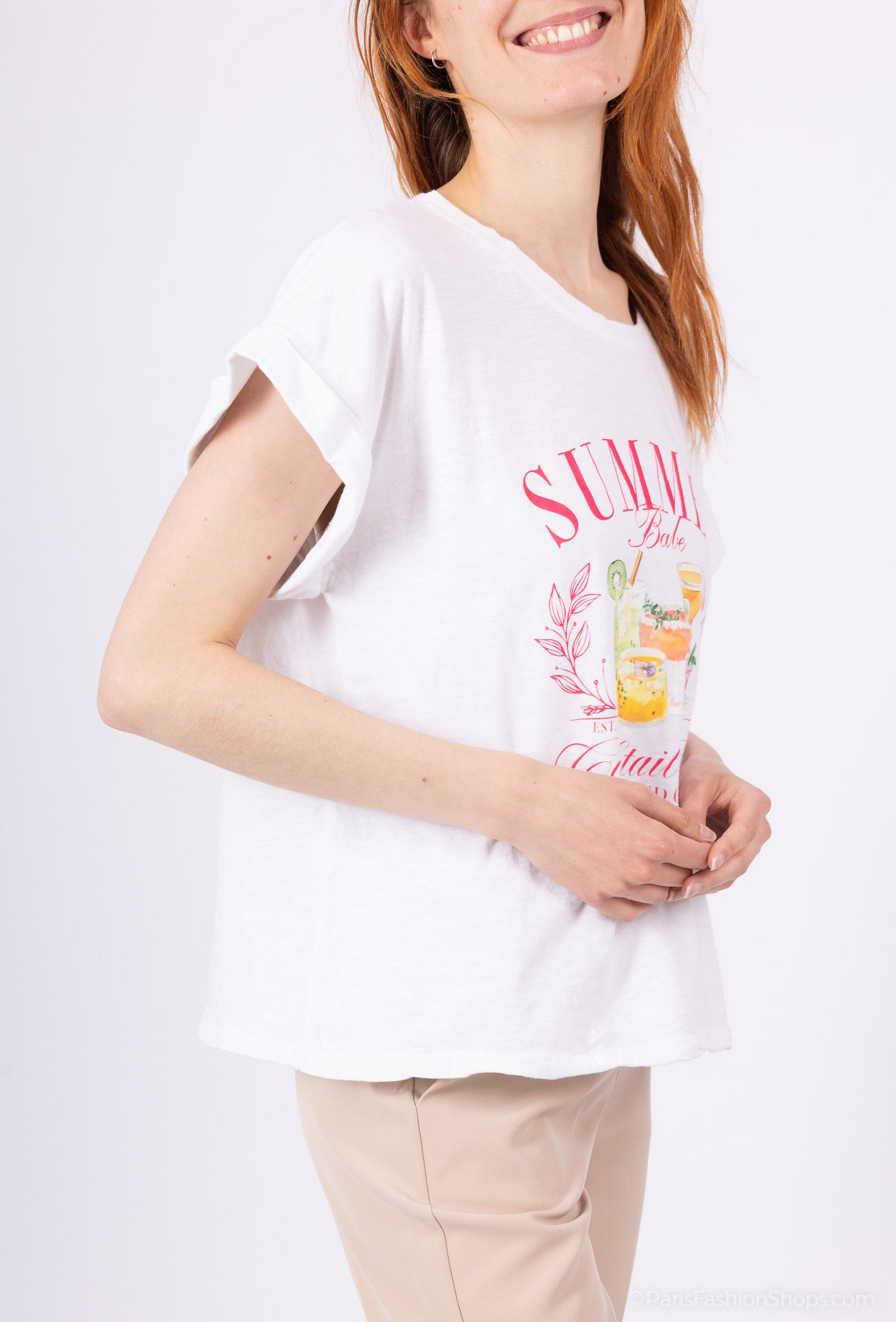 MYCPISW Cotton t-shirt printed in Summer White