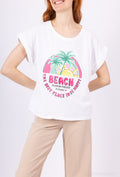 MYBPCW Beach printed cotton t-shirt White