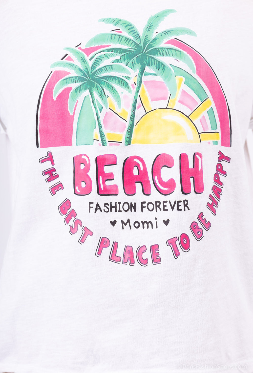 MYBPCW Beach printed cotton t-shirt White