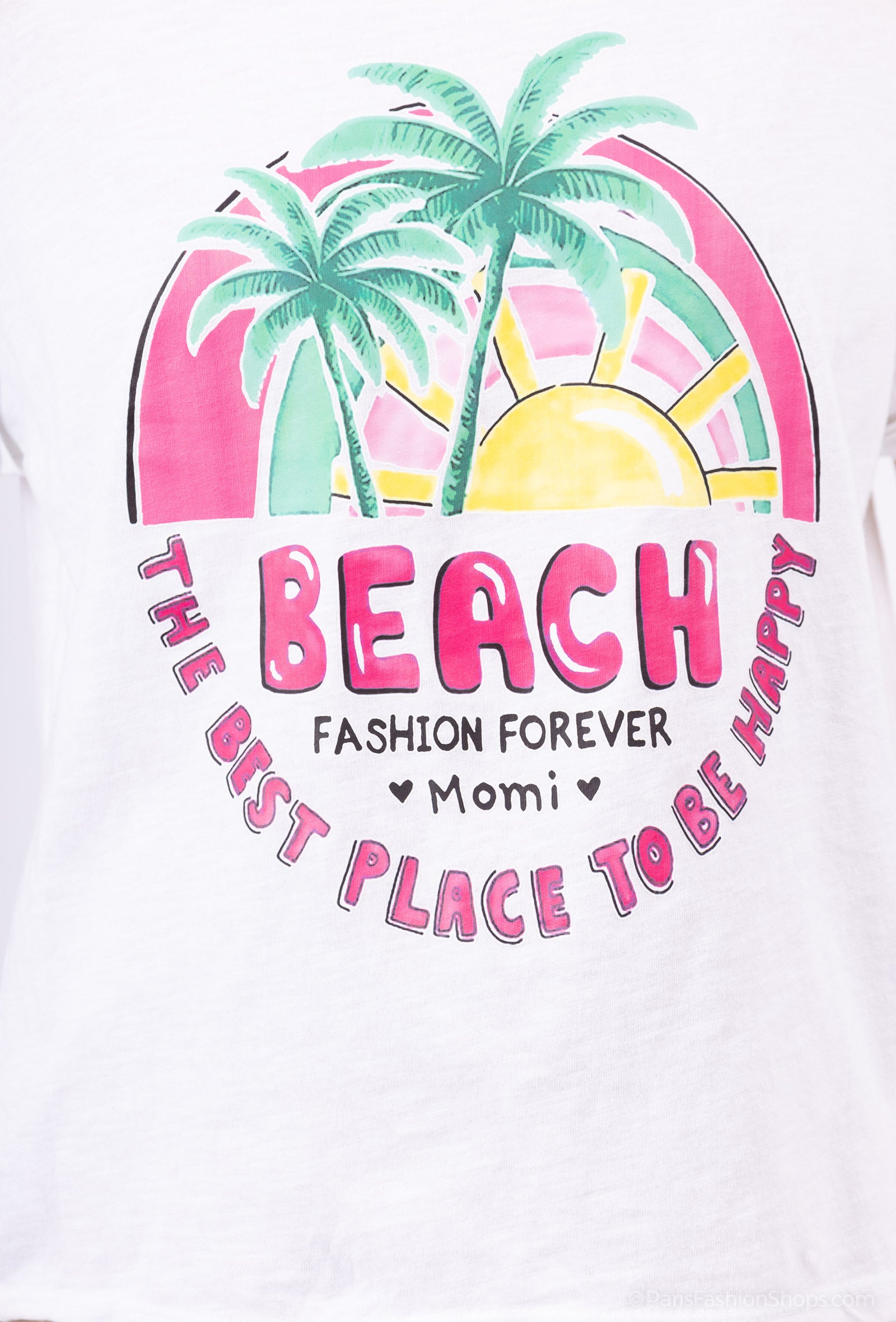 MYBPCW Beach printed cotton t-shirt White