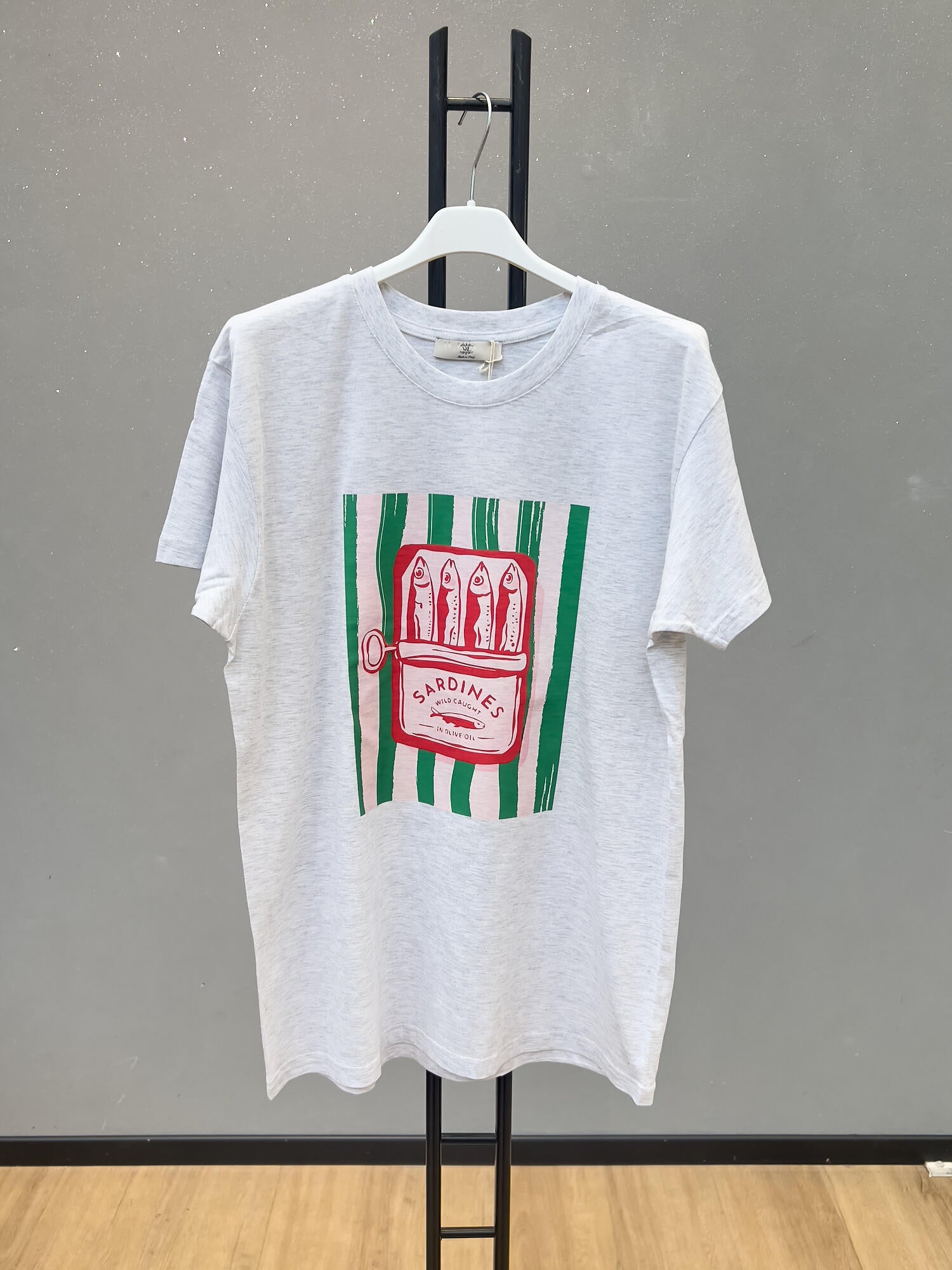 VLTSALG Sardine Print T-Shirt Light Grey