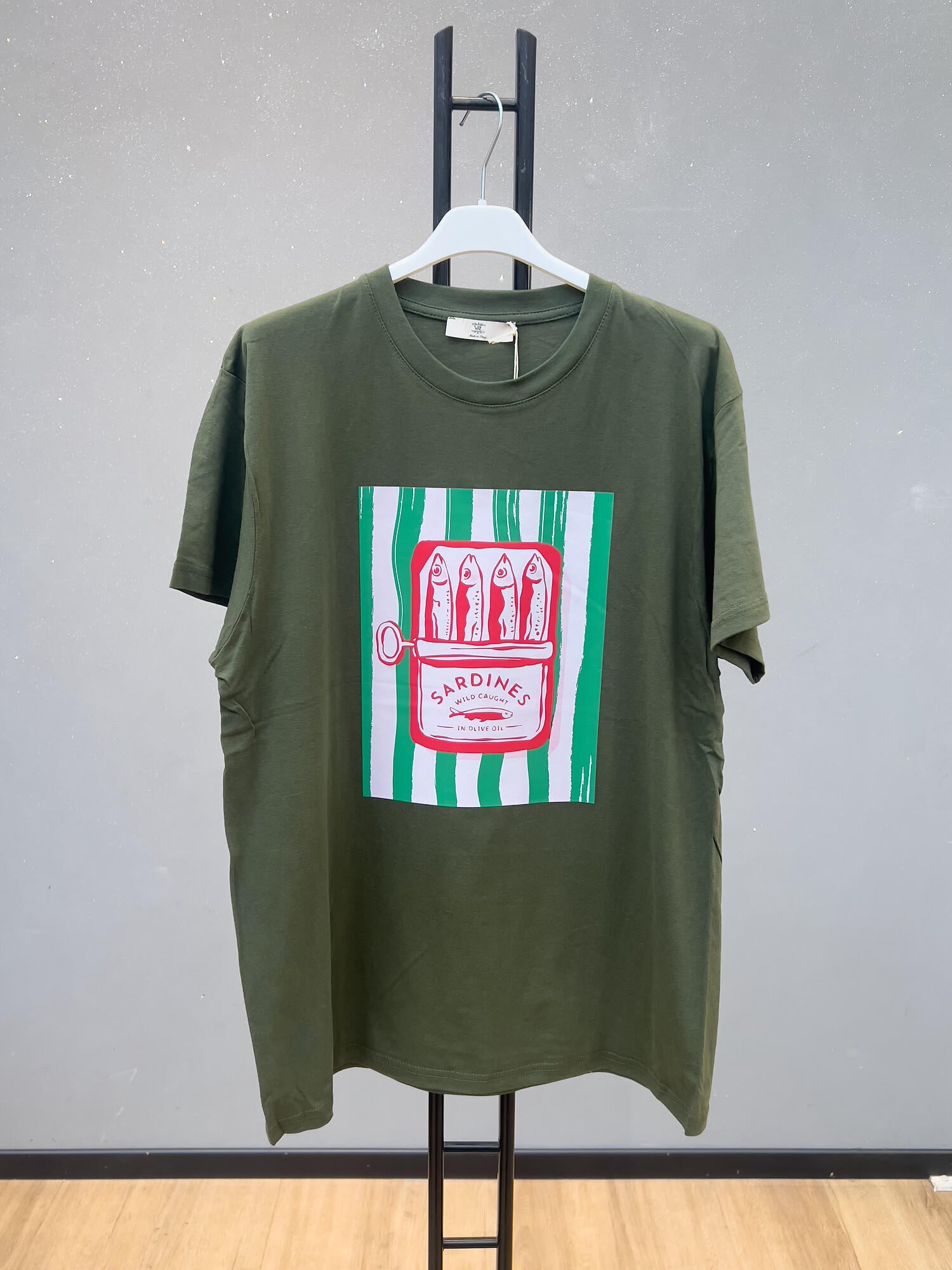 VLTSAKH Sardine Print T-Shirt Khaki