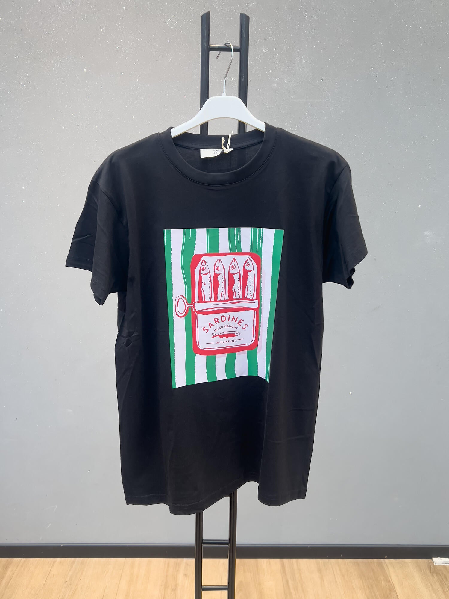 VLTSABK Sardine Print T-Shirt Black