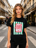 VLTSABK Sardine Print T-Shirt Black