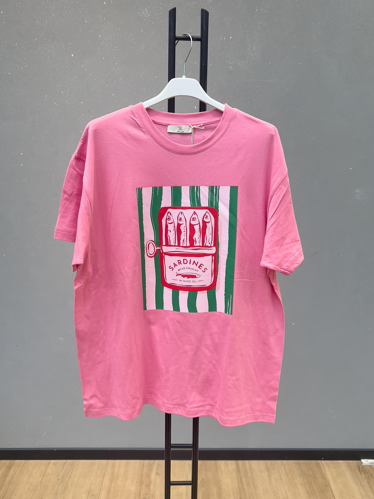 VLTSAPK Sardine Print T-Shirt Pink