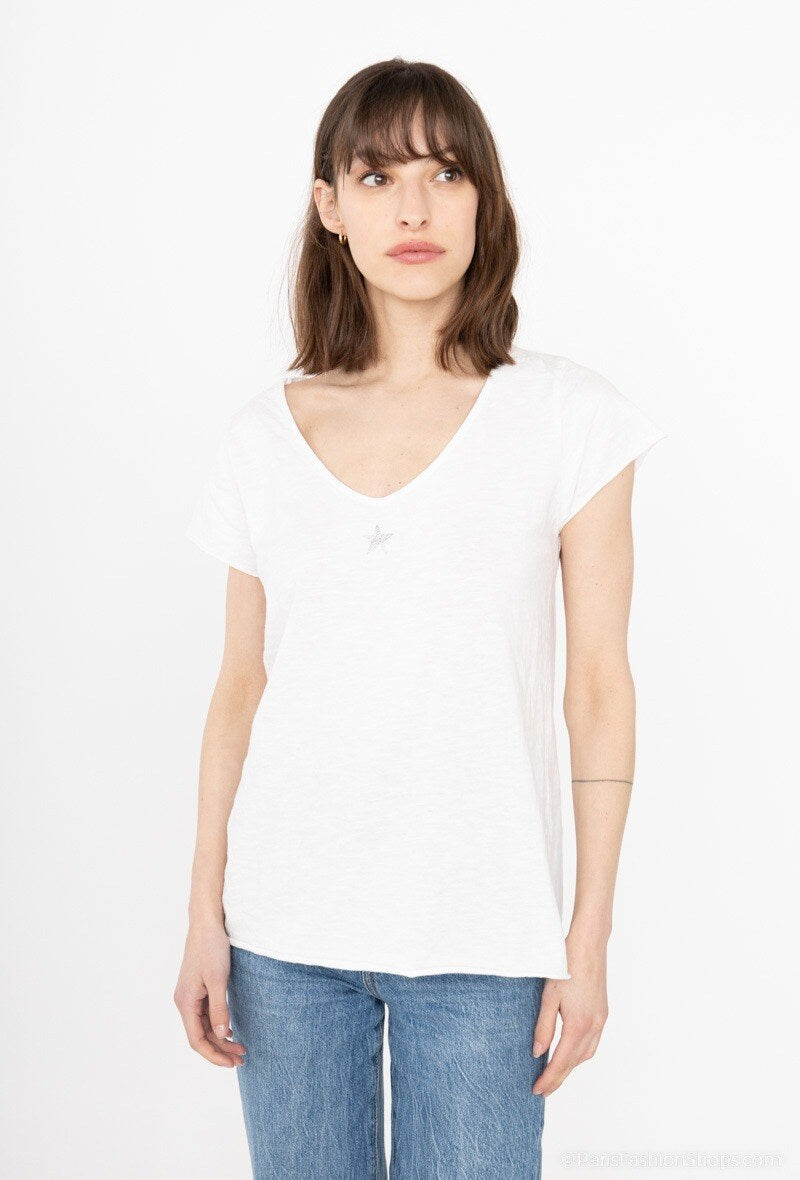 MYEACW T-shirt Star Collar White