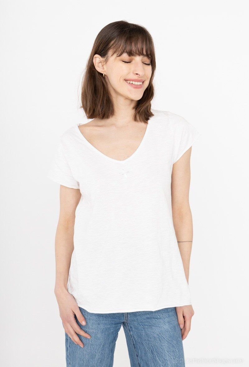 MYEACW T-shirt Star Collar White