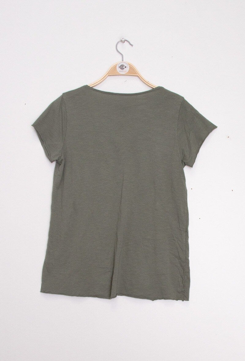 MYEACKK T-shirt Star Collar Kaki