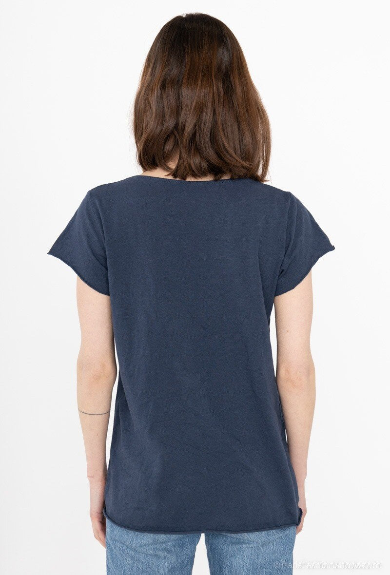 MYEACNV T-shirt Star Collar Navy