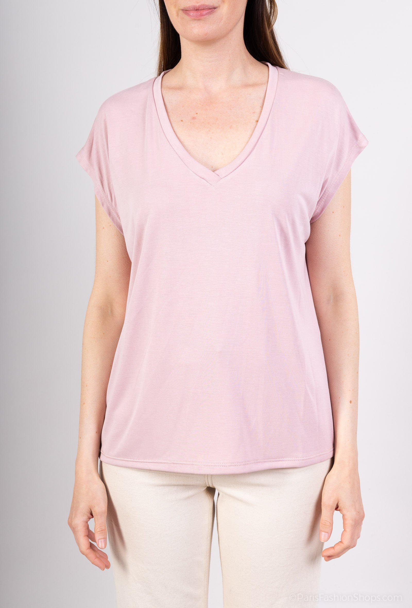 MYFVNU Fluid viscose t-shirt Nude