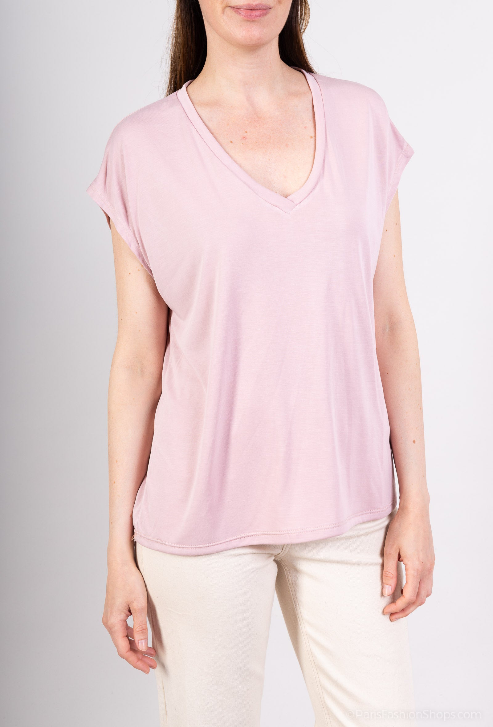 MYFVNU Fluid viscose t-shirt Nude