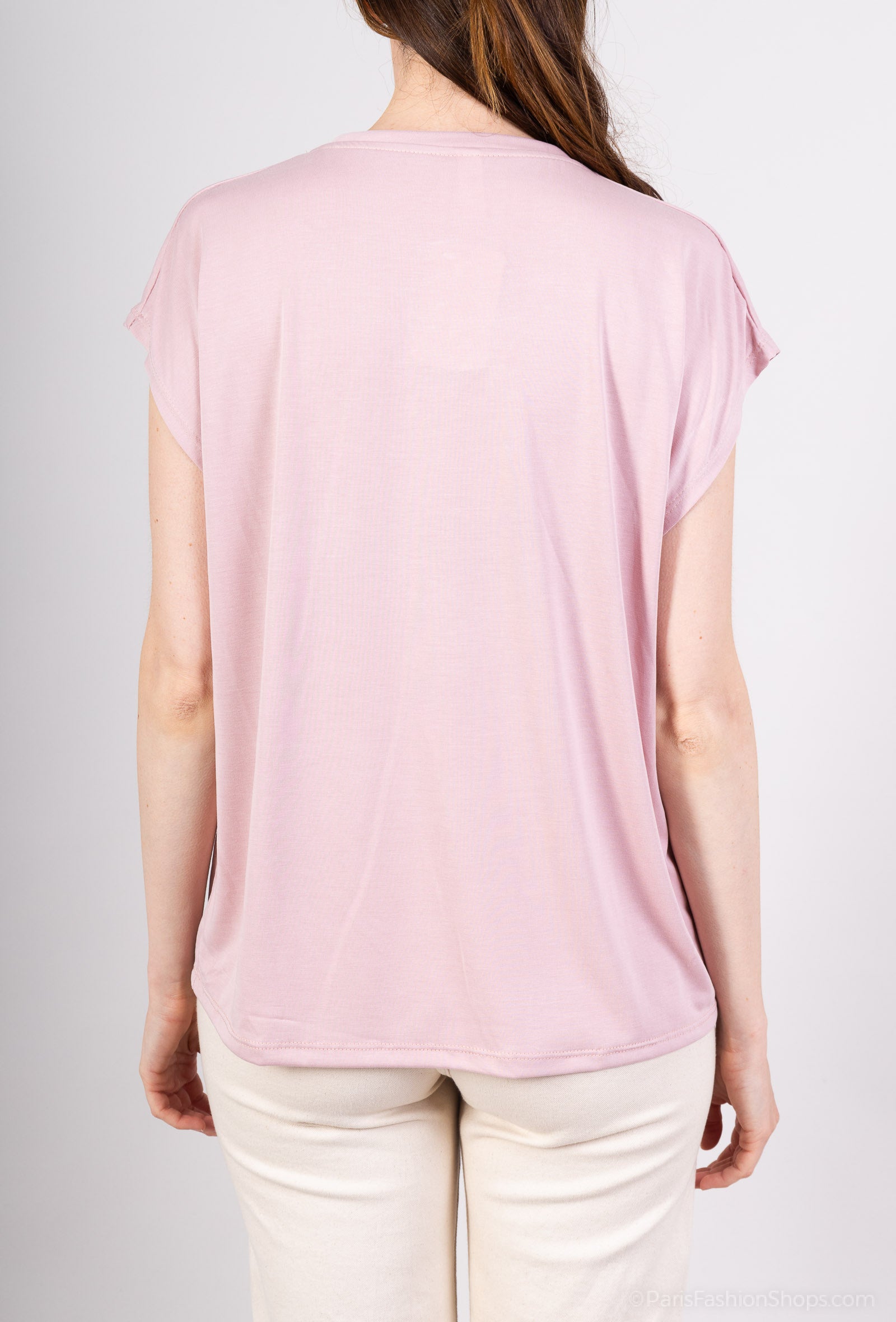 MYFVNU Fluid viscose t-shirt Nude