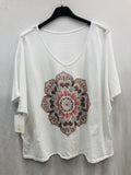 MYPSMW Plus size mandala t-shirt White