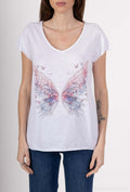 MYWPSW Wings printed t-shirt with Rhinestone White