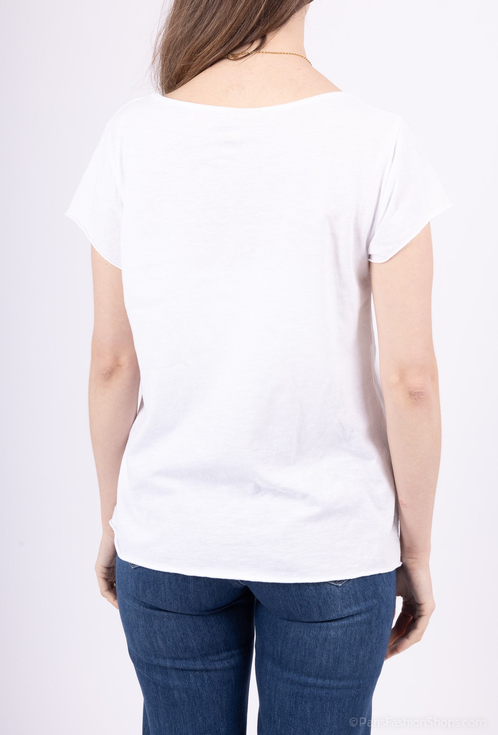 MYFPSW Flower printed t-shirt with Rhinestone White