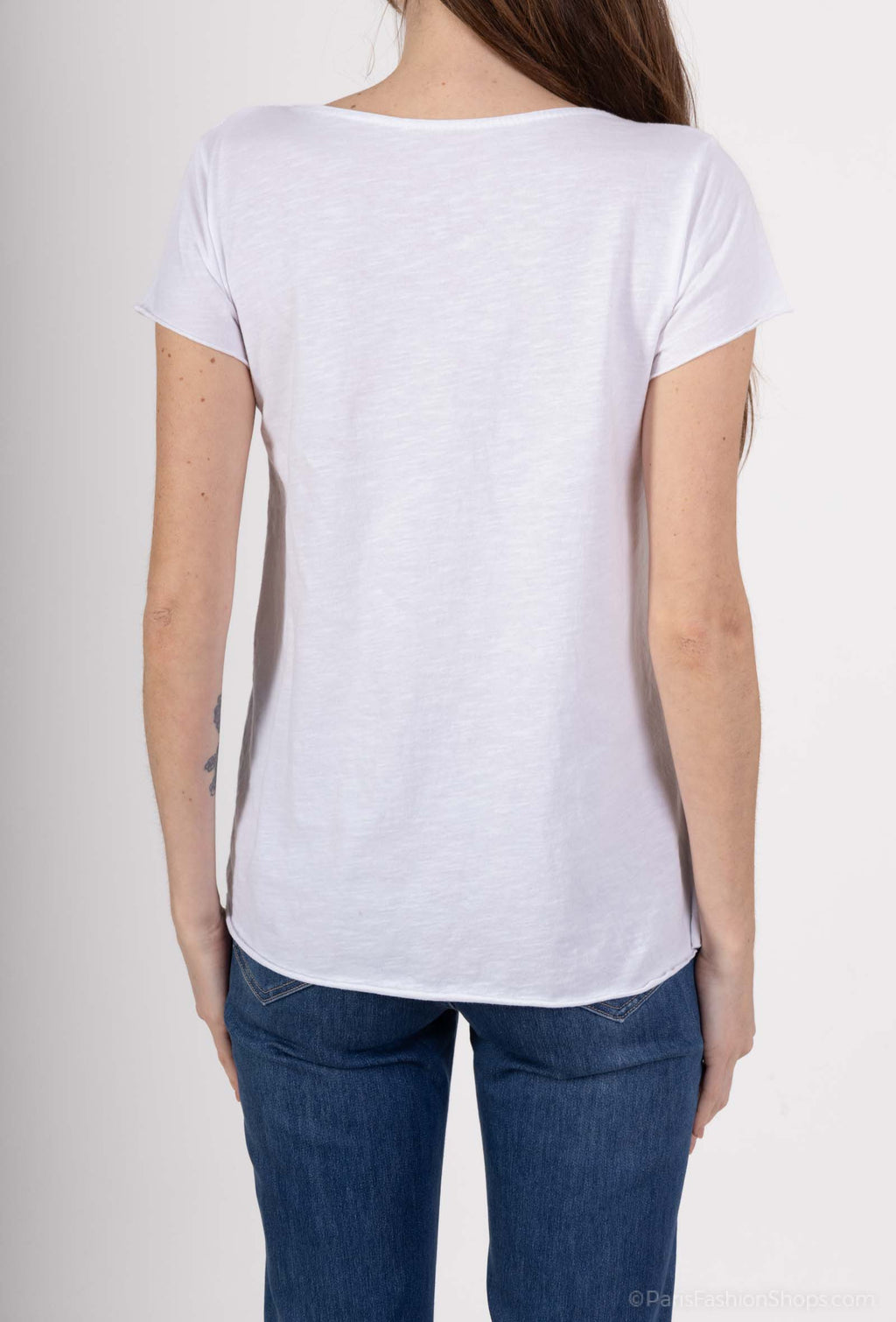 MYPTHRW Printed t-shirt with tattoo head and rhinestones White