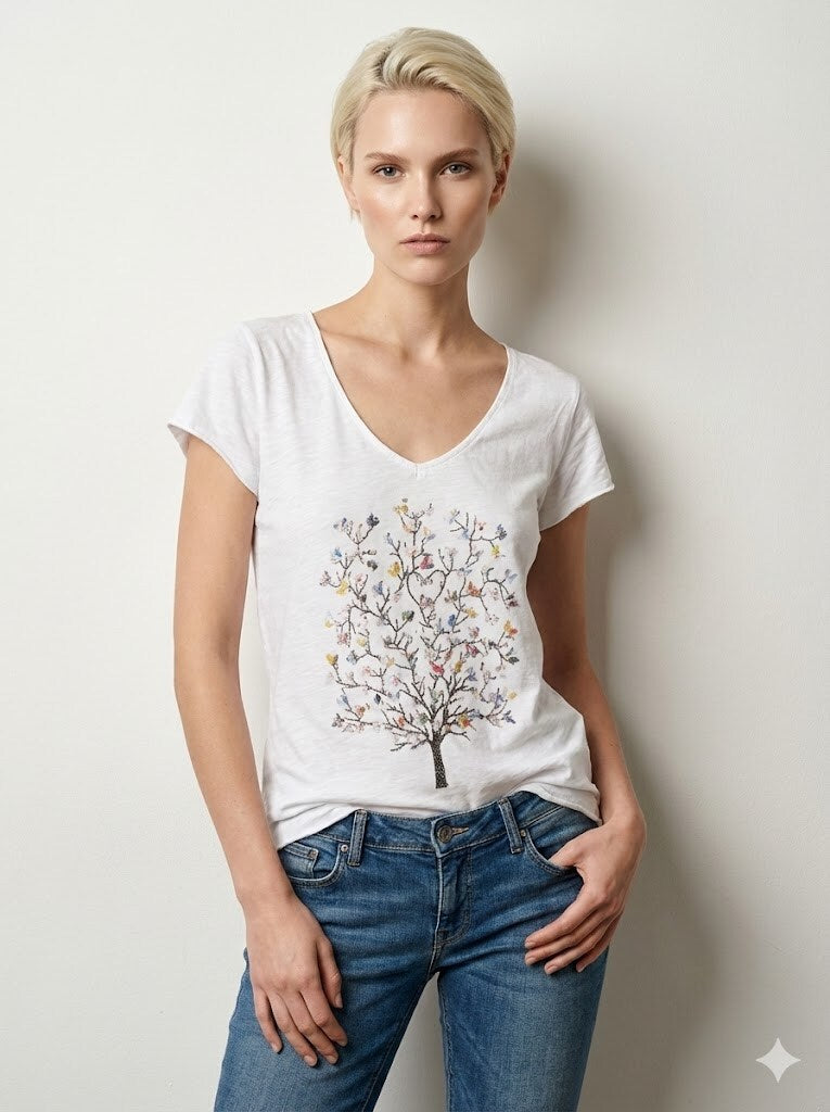 MYBPW Butterfly printed t-shirt White