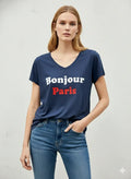 MYHPPNV Hello Paris printed t-shirt Navy
