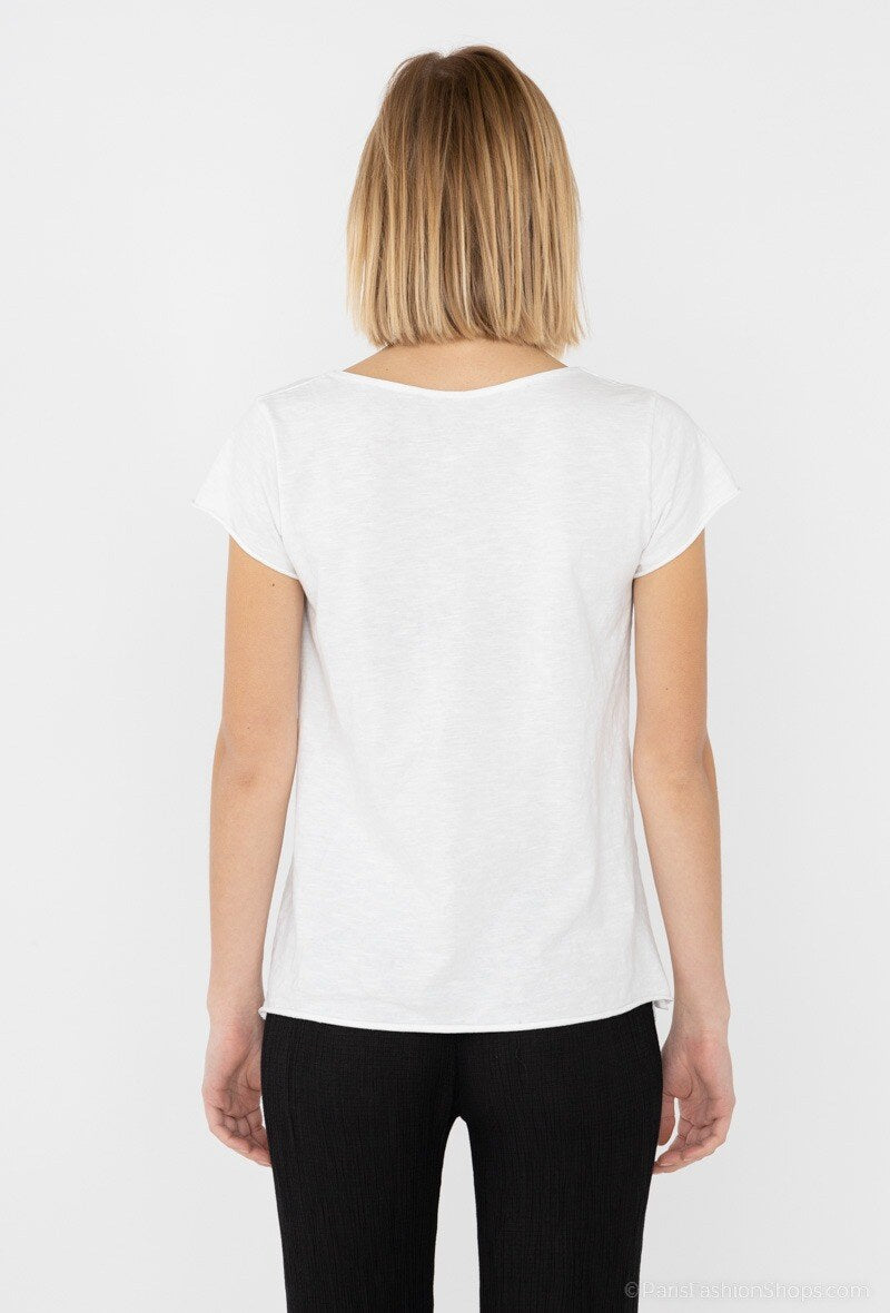 MYISW T-shirt Rhinestone Print White