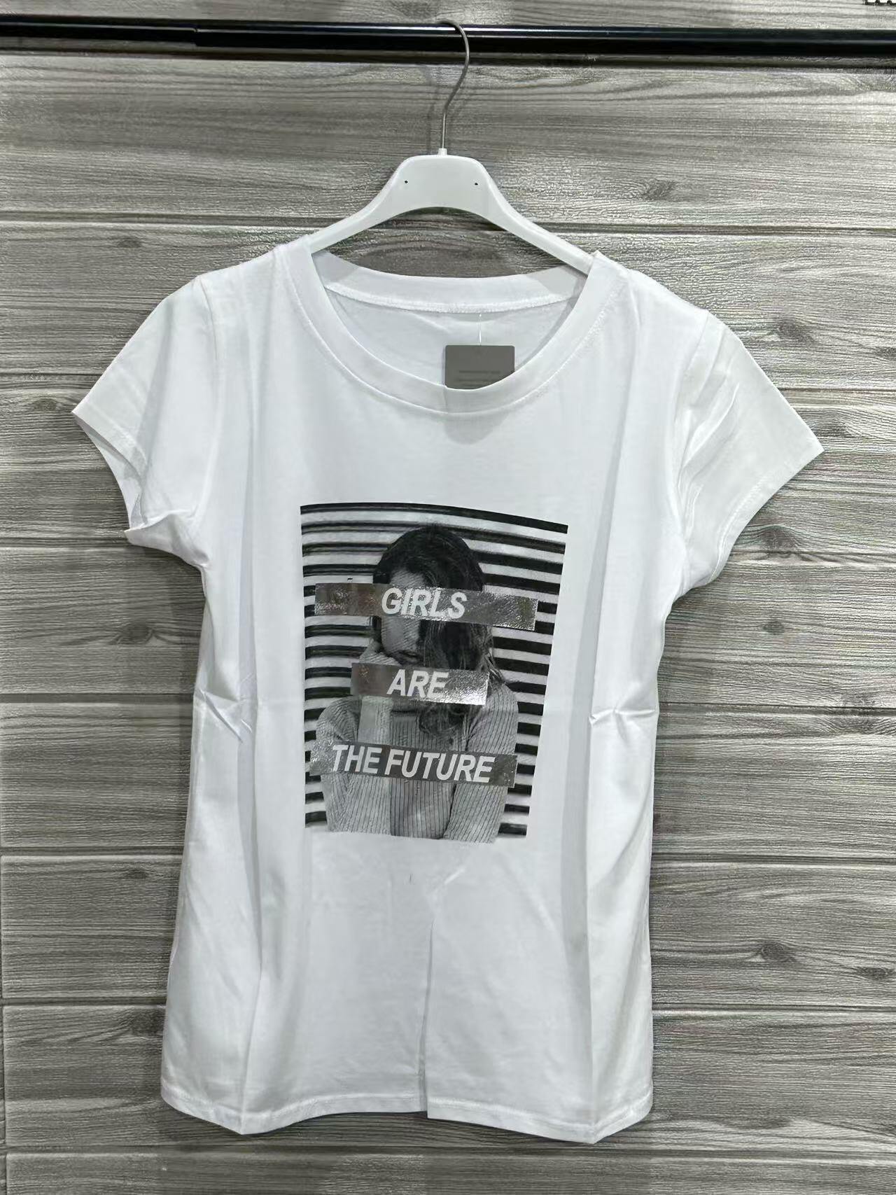 ZOT074SI Bowtie Vintage Cotton T-Shirt Silver