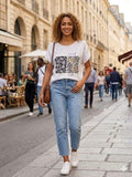 ZOT078WH Abstract Mixed Cotton T-Shirt White