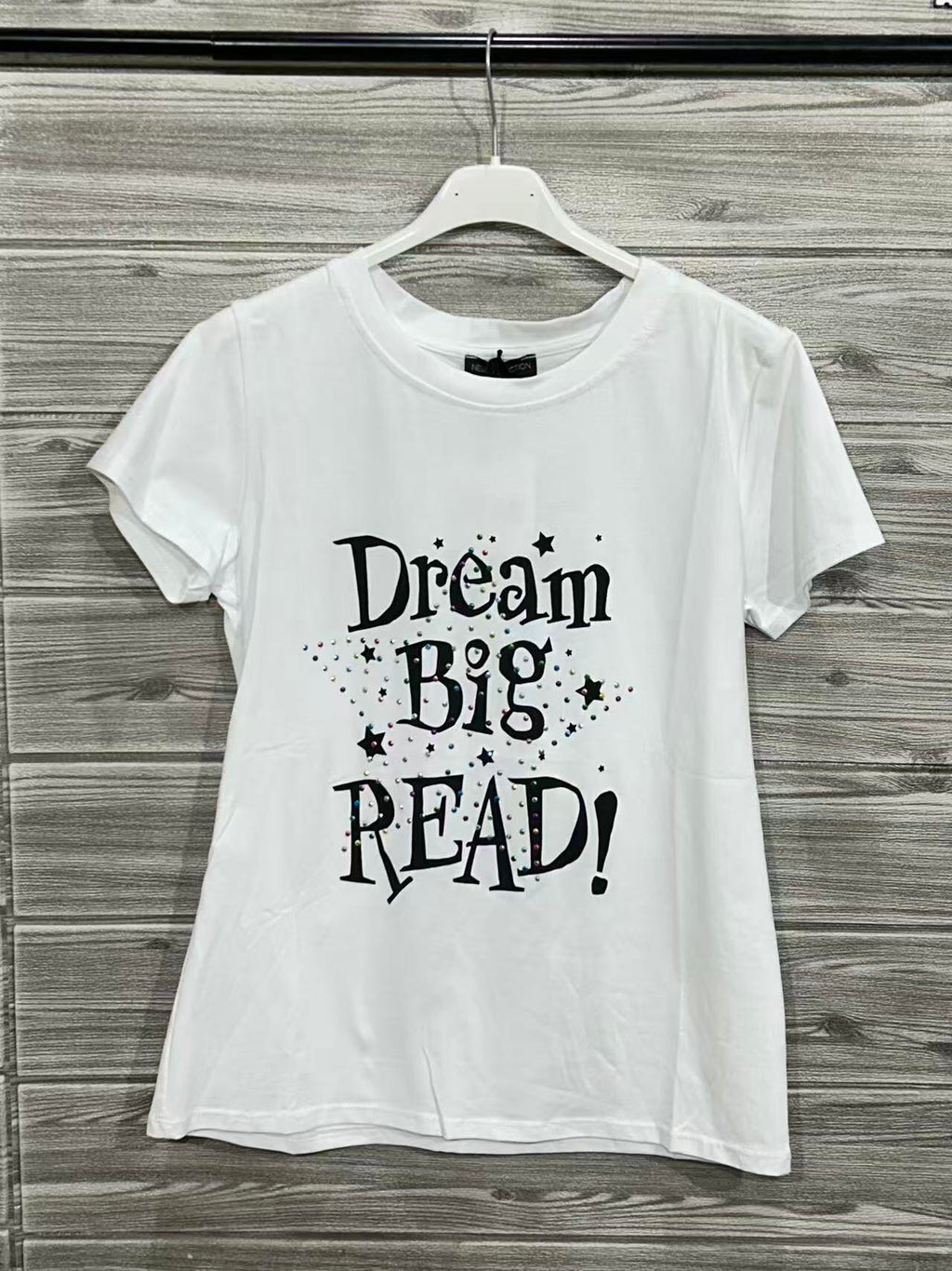 ZOT073WH Dream Big Cotton T-Shirt White