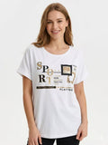 ZOT063WH Sport Print Cotton T-Shirt White