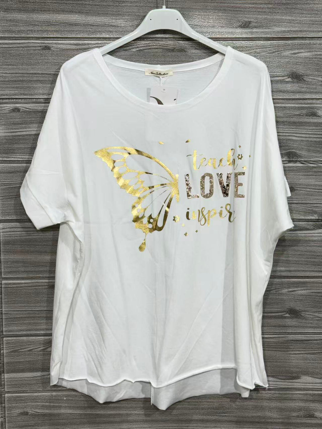 ZOT062WH Gold Love Cotton T-Shirt White