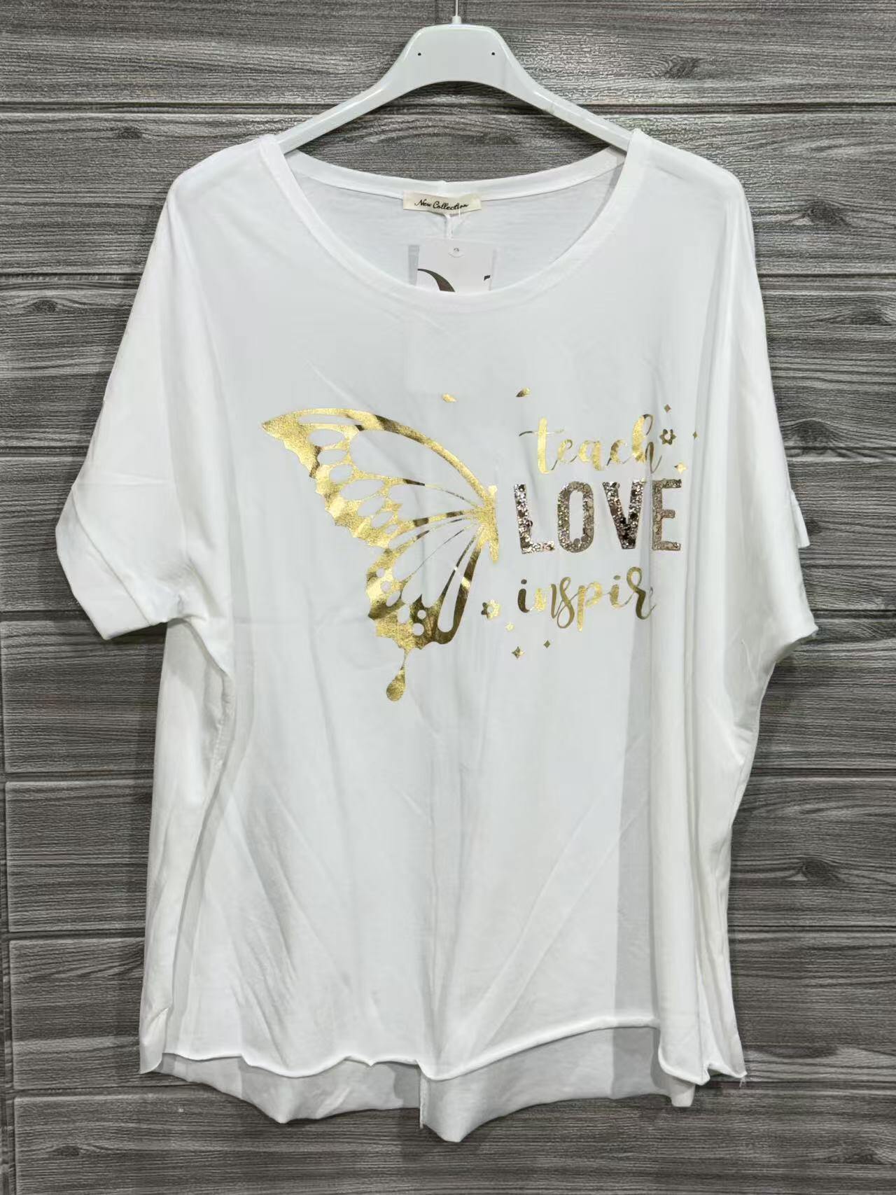 ZOT062WH Gold Love Cotton T-Shirt White