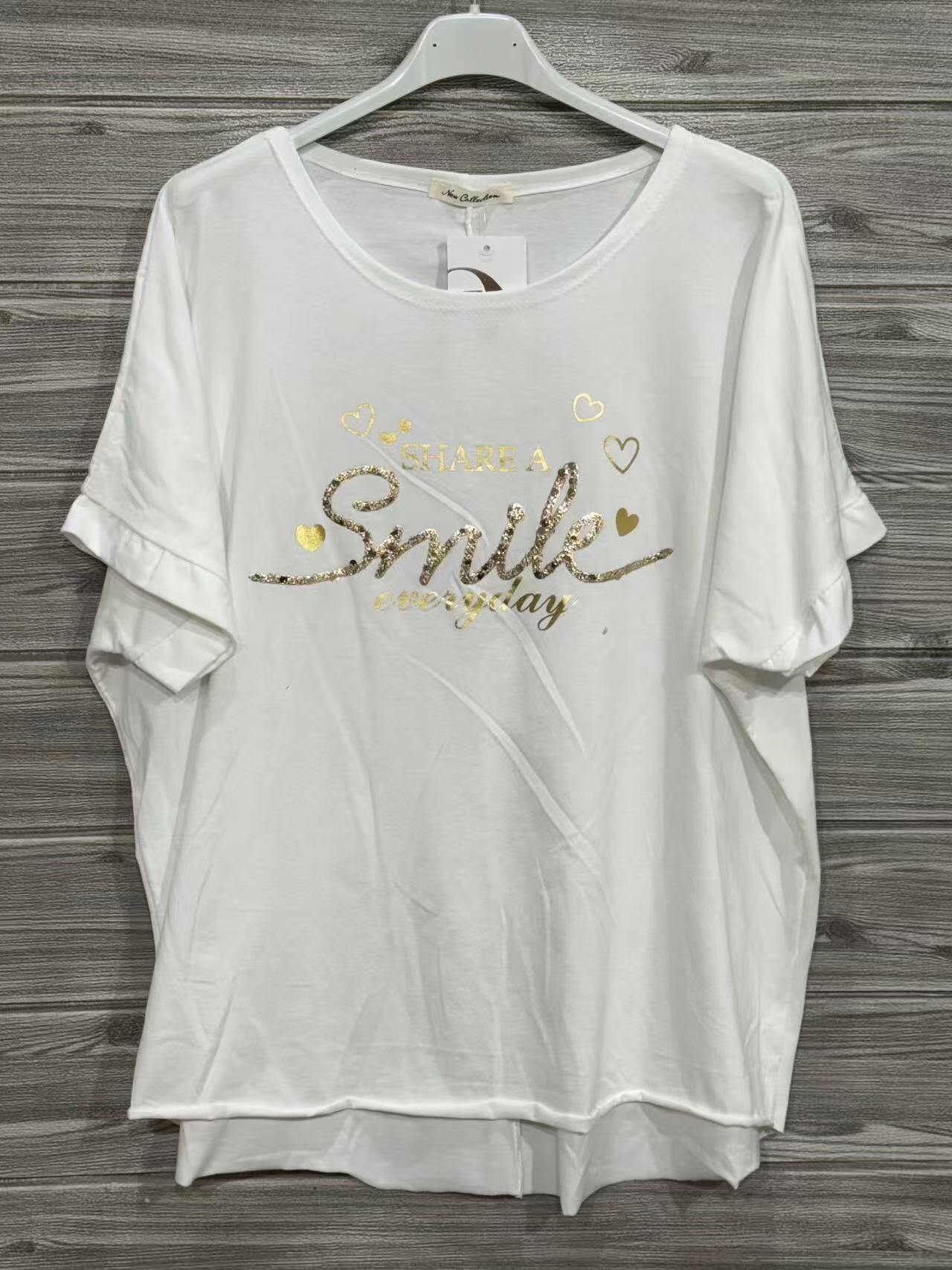 ZOT061WH Smile Every Day Cotton T-Shirt White