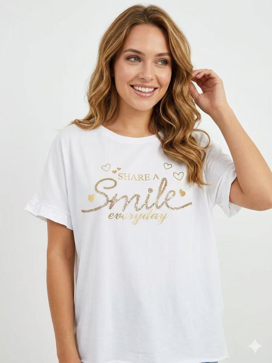 ZOT061WH Smile Every Day Cotton T-Shirt White