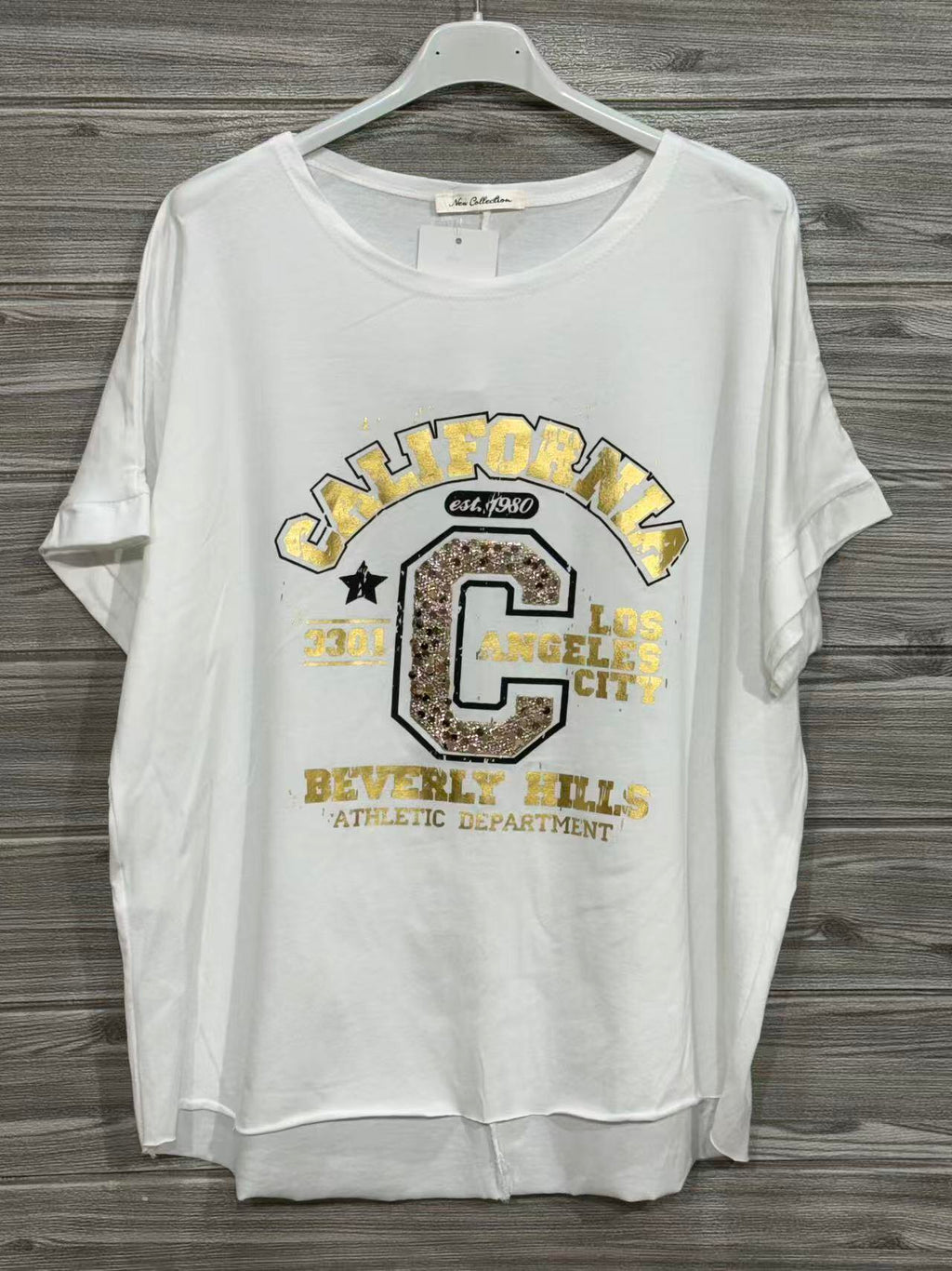 ZOT060WH California Varsity Cotton T-Shirt White