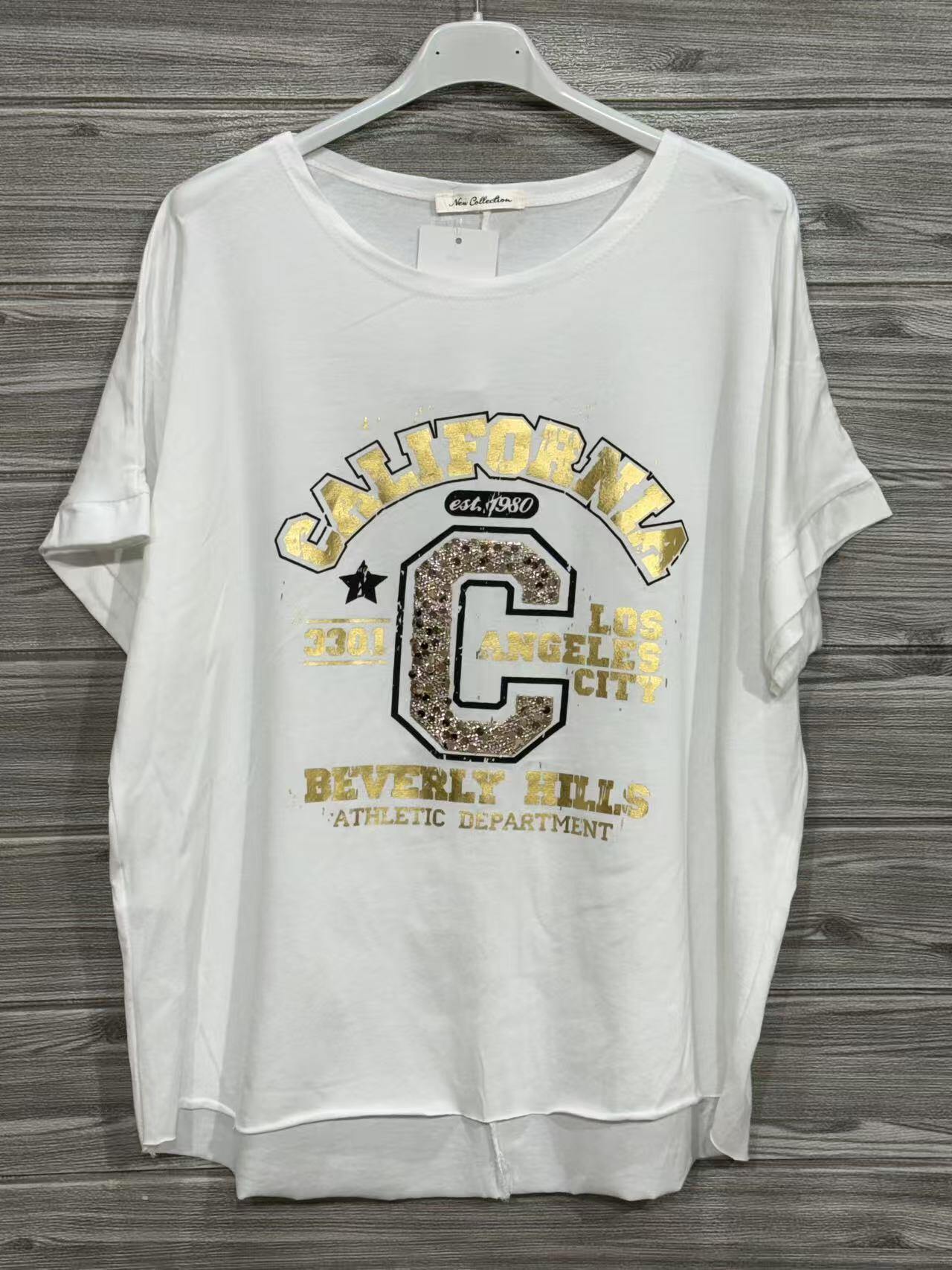 ZOT060WH California Varsity Cotton T-Shirt White