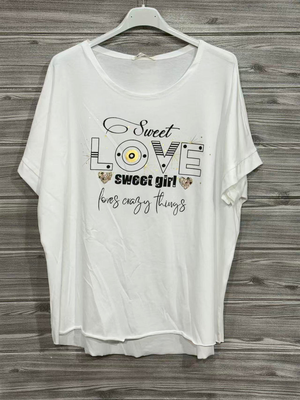 ZOT058WH Sweet Girl Cotton T-Shirt White