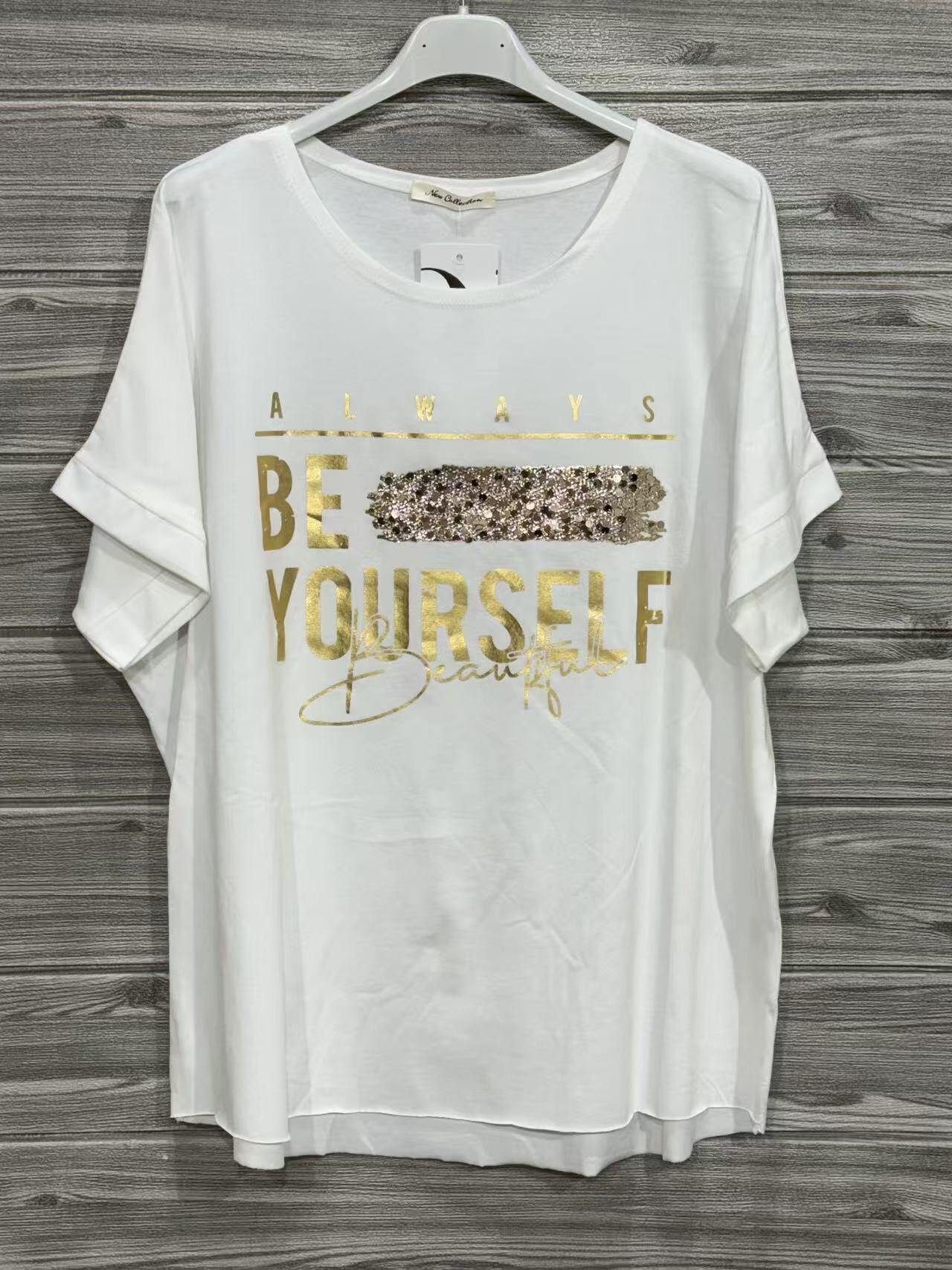 ZOT056WH Vintage Print Cotton T-Shirt White