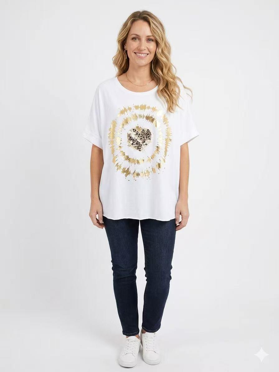ZOT055WH Horse Logo Cotton T-Shirt White