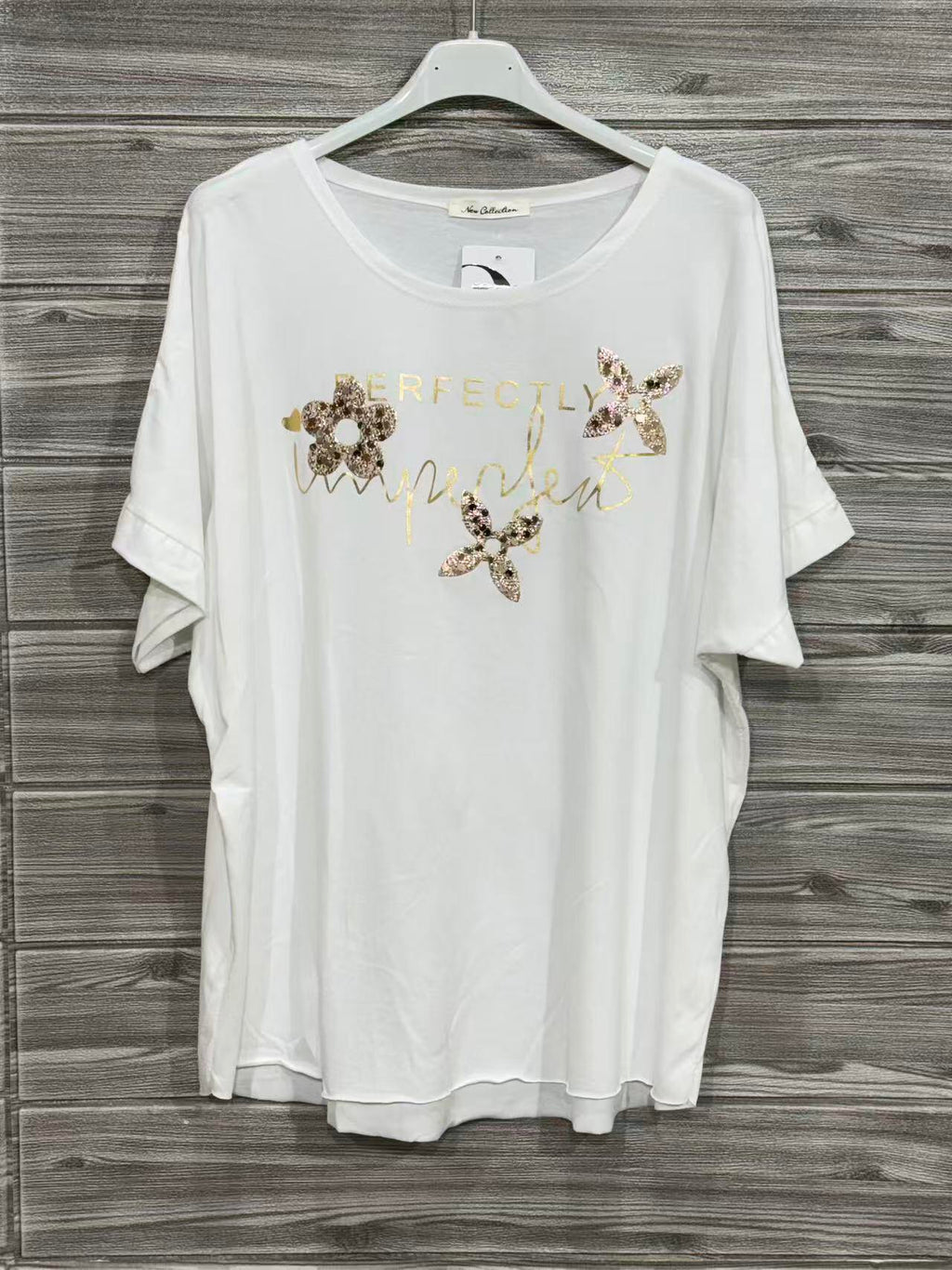 ZOT053WH Butterfly Print Cotton T-Shirt White