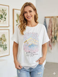 ZOT052WH Equestrian Print Cotton T-Shirt White