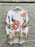 ZOT046WH Girl Print Cotton T-Shirt White