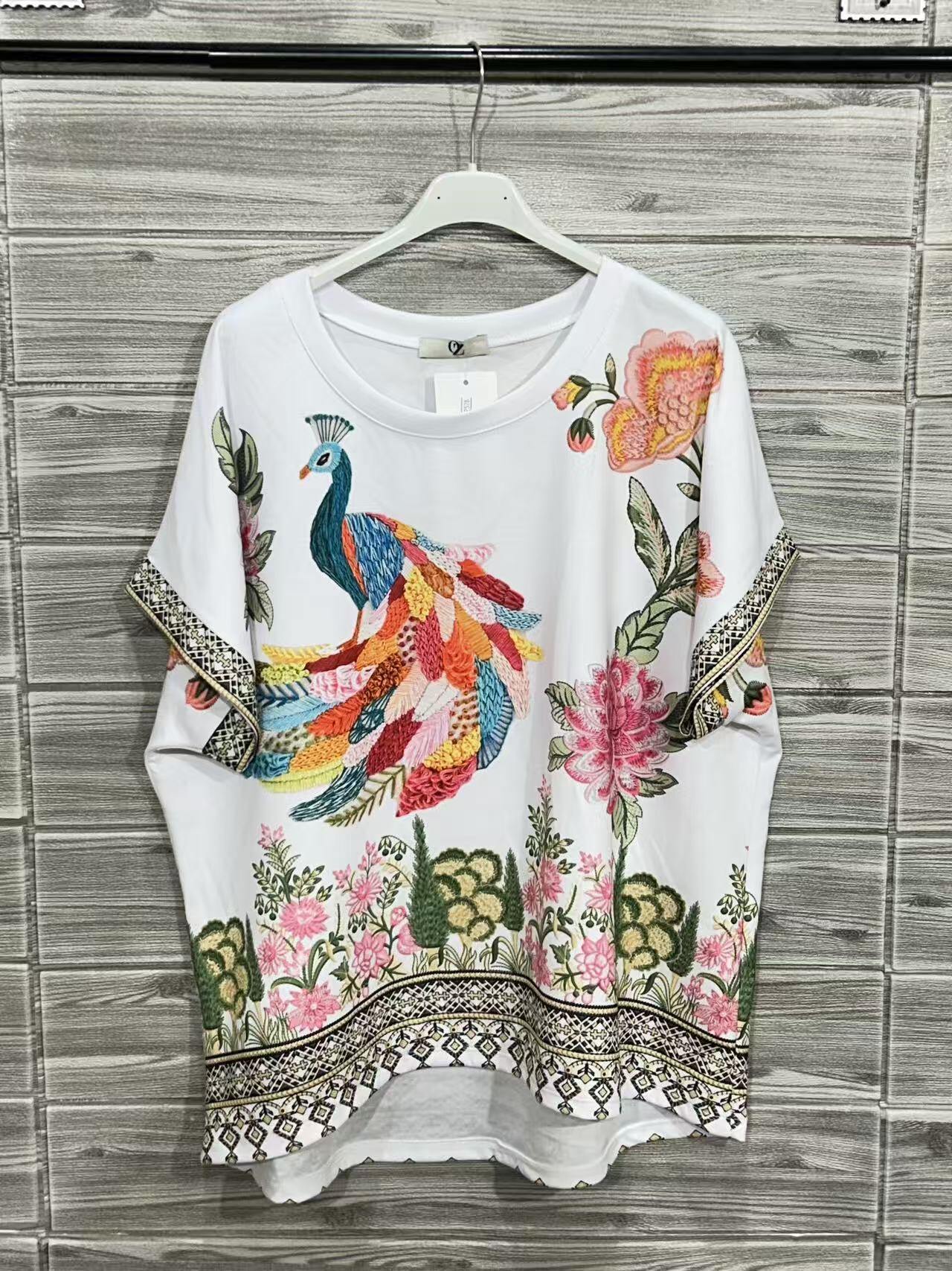 ZOT046WH Girl Print Cotton T-Shirt White