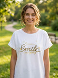 ZOT025WH Smile Print Cotton T-Shirt White